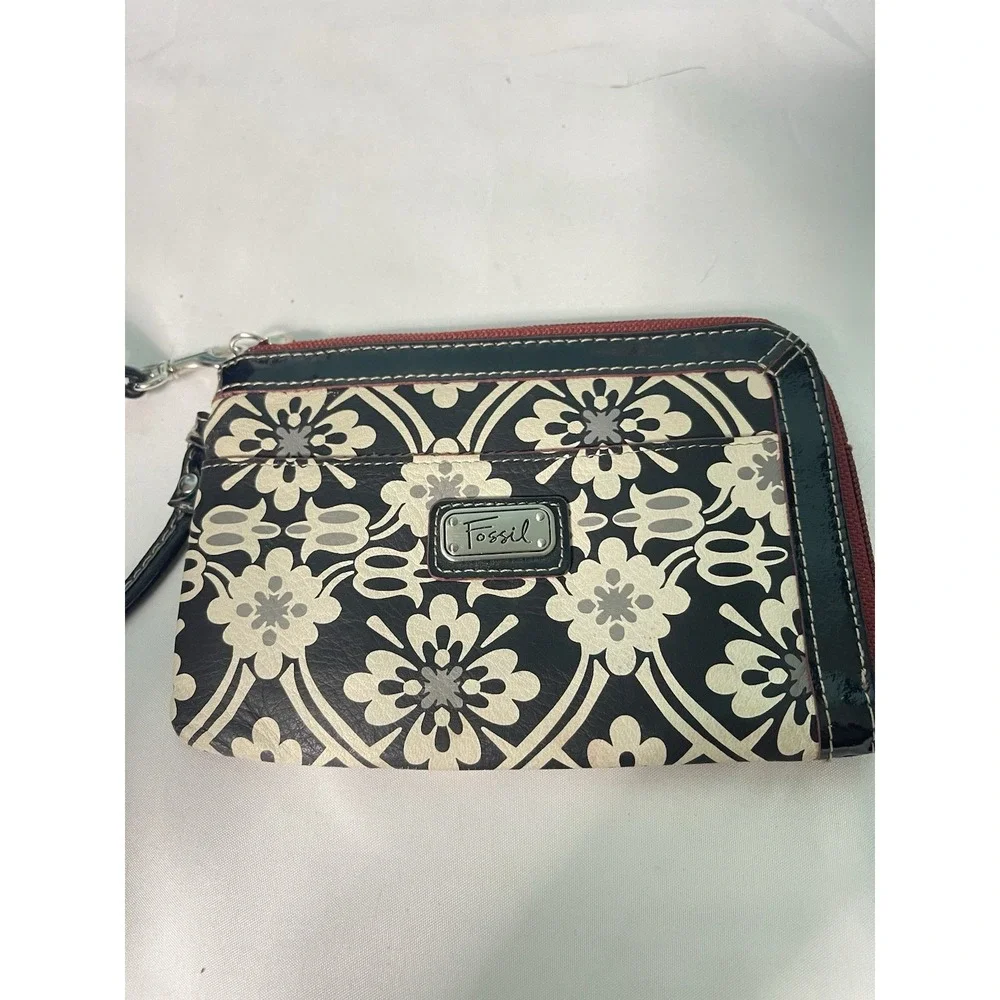 Fossil‎ Key Per Wristlet Canvas Floral Purse